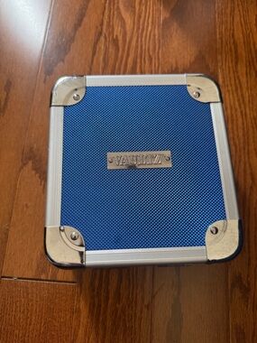 Vaultz Lock Box Blue Metal Cash Box Secure Storage Portable Case NO KEY